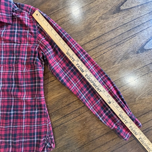 Women's Roots plaid flannel 100% cotton button down fitted shirt size M - Picture 13 of 14